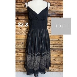 Loft Ann Taylor Black Boho Sun Dress 8